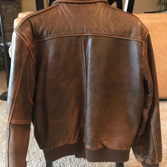 Vintage Leather Bomber Jacket - Picture 2 of 3